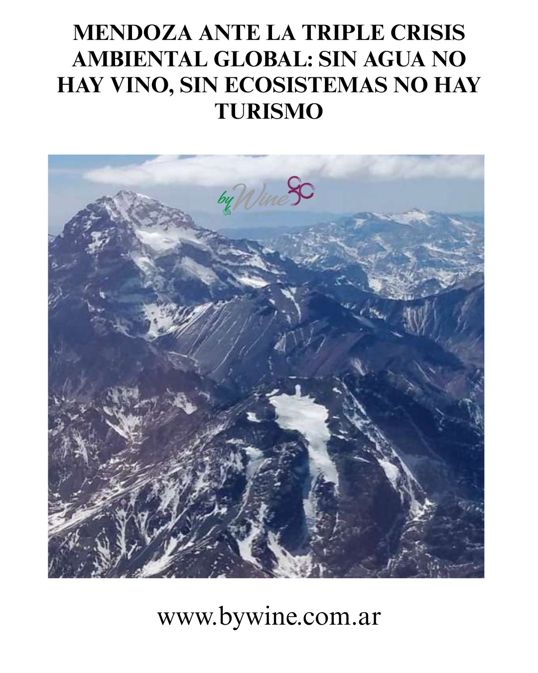 Sin agua no hay vino, sin ecosistemas no hay turismo